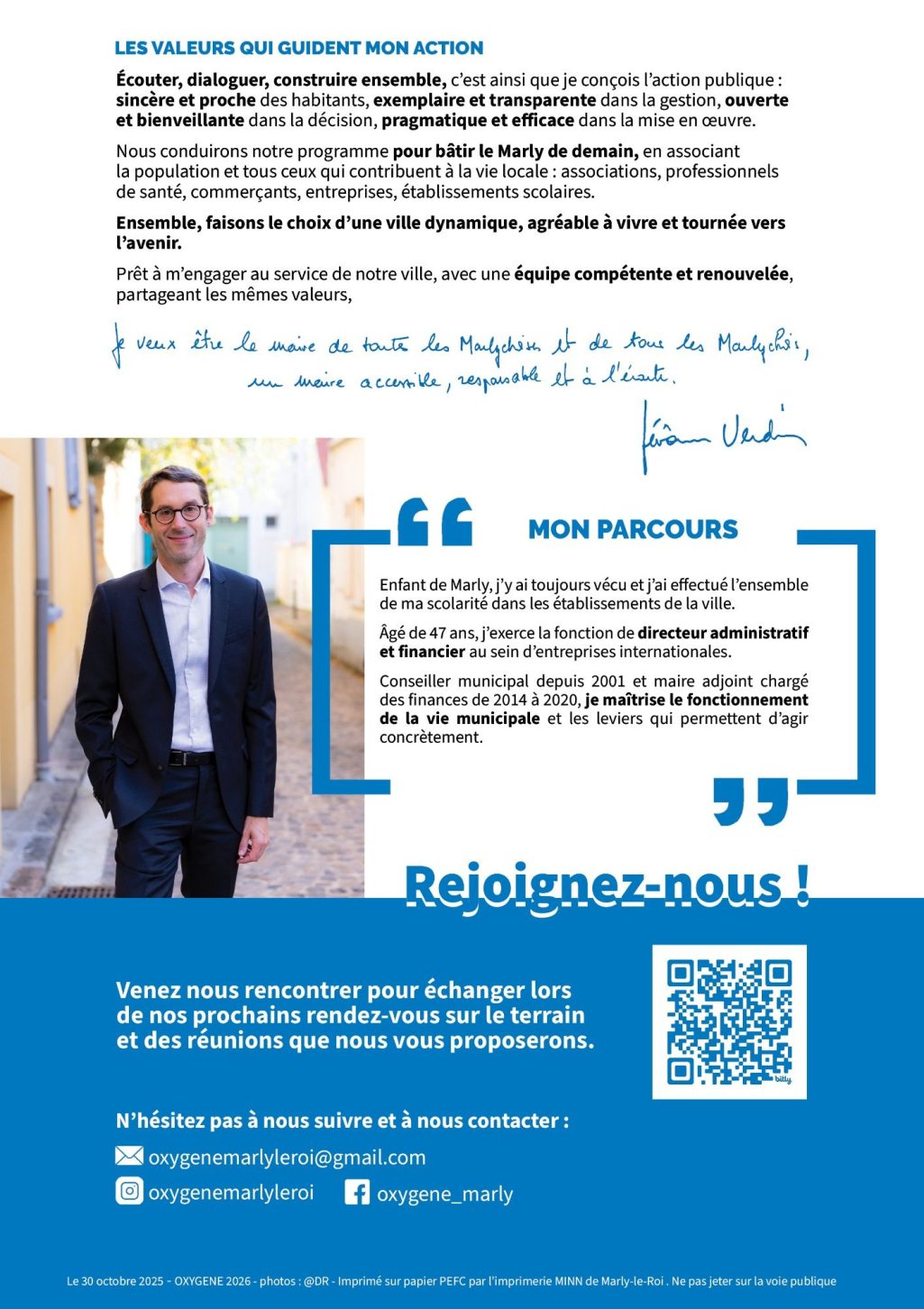 Lettre de candidature de Jérôme Verdin